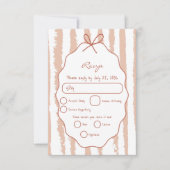 Cartons Réponse Whimsical Stripes Handwritten Painted Wedding  (Devant)