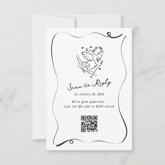 Cartons Réponse Whimsski Cupid QR Code Mariage (Devant)
