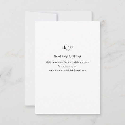 Cartons Réponse Whimsski Cupid QR Code Mariage (Dos)
