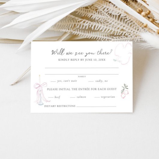 Cartons Réponse Whimsy Colorful Illustrated Wedding