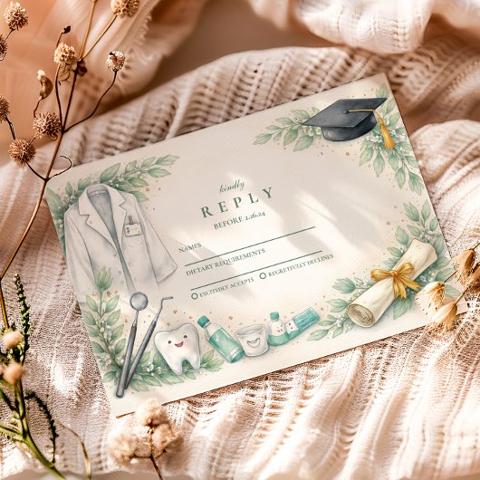 Cartons Réponse White Coat Dentist Graduation Celebration