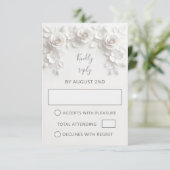Cartons Réponse White Faux Paper Cut Roses Wedding (Debout devant)