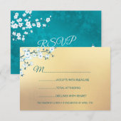 Cartons Réponse White Gold Elegant Floral (Devant / Derrière)