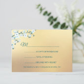 Cartons Réponse White Gold Elegant Floral (Debout devant)