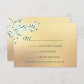 Cartons Réponse White Gold Elegant Floral (Devant / Derrière)