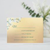 Cartons Réponse White Gold Elegant Floral (Debout devant)