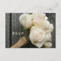 White Rose Bouquet & Barnwood Mariage R.S.V.P.