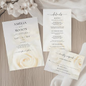 Cartons Réponse White Rose Elegant Script Wedding Response Card