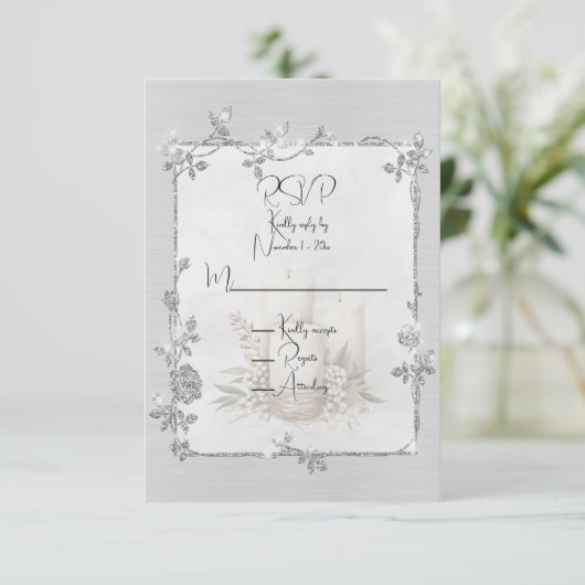 Cartons Réponse White Shiny Elegant Sparkly Frame (Debout devant)