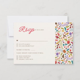 Cartons Réponse Wild Rose Woods Exotic Flower Garden Mariage