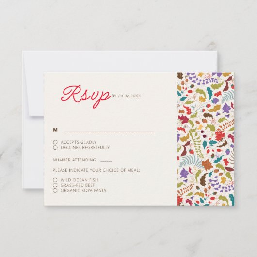 Cartons Réponse Wild Rose Woods Exotic Flower Garden Mariage (Devant)