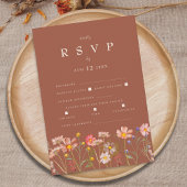Cartons Réponse Wildflower Boho Terracotta Meal Option Wedding