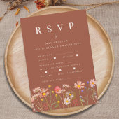 Cartons Réponse Wildflower Fall Terracotta Meal Options Wedding