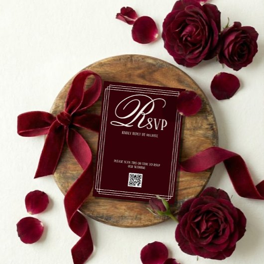 Cartons Réponse Wine Red Luxury Wedding