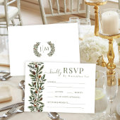 Cartons Réponse Winter Fir Branches Pinecone Wedding Response Card