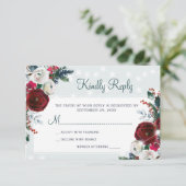 Cartons Réponse Winter merveilleuse Noël rouge mariage floral (Debout devant)