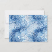 Cartons Réponse Winter Wonderland Blue Snowflakes Mariage (Dos)