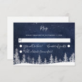 Cartons Réponse Winter Wonderland Starry Night Snow Forest Mariage (Devant / Derrière)