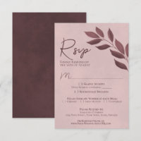 Wistful Leaves Dusty Rose Moderne Chic Wedding