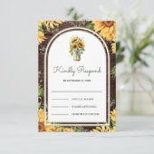 Cartons Réponse Wood Sunflowers Mason Jar Arch Wedding (Debout devant)