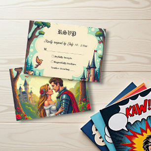 Cartons Réponse Woodland Enchanted Forest Castle Fairytale Mariage