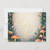 Cartons Réponse Woodland Enchanted Forest Castle Fairytale Mariage (Dos)