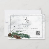 Cartons Réponse Wreath d'hiver et code QR du cardinal rouge Mariag (Devant)