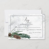 Cartons Réponse Wreath d'hiver et Mariage cardinal rouge (Devant)