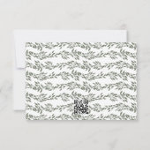 Cartons Réponse Wreath White Sage Green Mariage élégant QR CODE (Dos)
