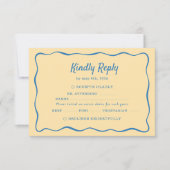 Cartons Réponse Yellow & Blue Striped Wedding (Devant)