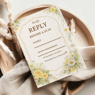 Cartons Réponse Yellow Floral Elegant Response Design