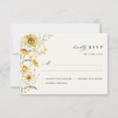 Cartons Réponse Yellow Wildflower Sunflower Wedding (Devant)
