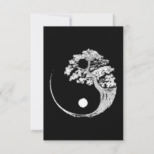 Cartons Réponse Yin Yang Bonsai Tree Japonais Bouddhiste Zen