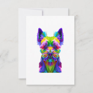 Cartons Réponse Yorkie Colorful Pop art Portrait Yorkshire Terrier