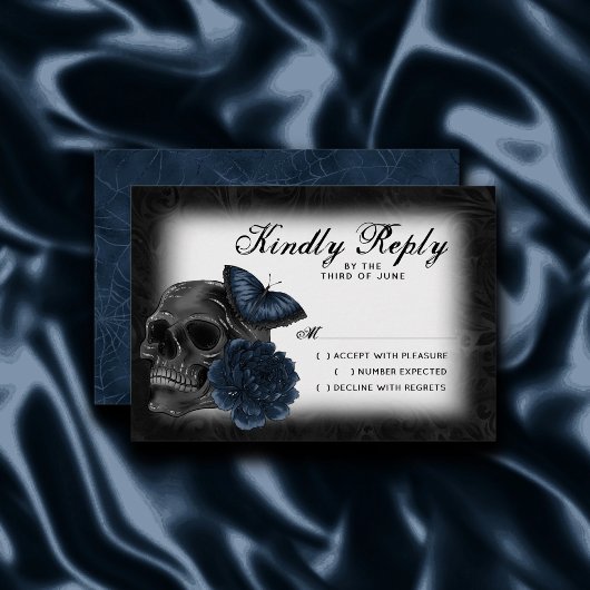 Cartons Réponse Zodiaque magic | Dark Navy Blue Gothic Skull