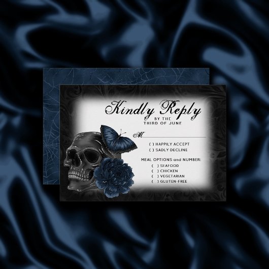 Cartons Réponse Zodiaque magic | Dark Navy Blue Gothic Skull