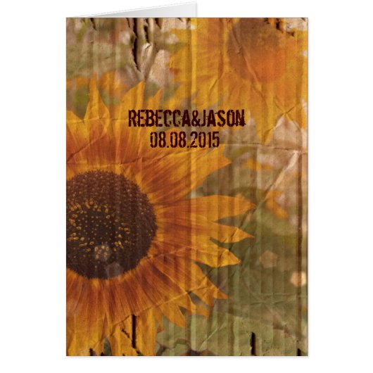 cartons rustiques pays mariage de tournesol (Devant)