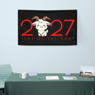 Cartoon 2027 Chinees Nieuwjaar van de Geit Spandoek
