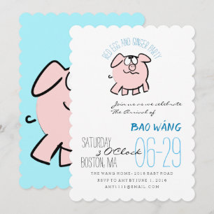 Cartoon 2 Varkensjaarei en gemberpartij Baby INV Kaart