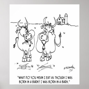 Cartoon 3348 van de koe poster