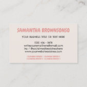 Cartoon 3D Klei Plastic Vrouw Schoonmaakkarakter Visitekaartje (Achterkant)