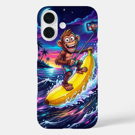 Cartoon Aap Banaan Pret Hoesje (Achterkant)