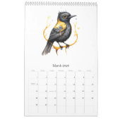 Cartoon Abstracte Big Eyed Birds Kalender (Mar 2026)