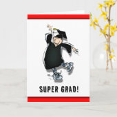 Cartoon Afstuderen Congrats Kaart (Gele Bloem)