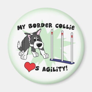 Cartoon Agility Border Collie Magnet Magneet