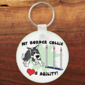 Cartoon Agility Border Collie Sleutelhanger (Voorkant)
