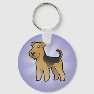 Cartoon Airedale Terrier/Welsh Terrier Sleutelhanger