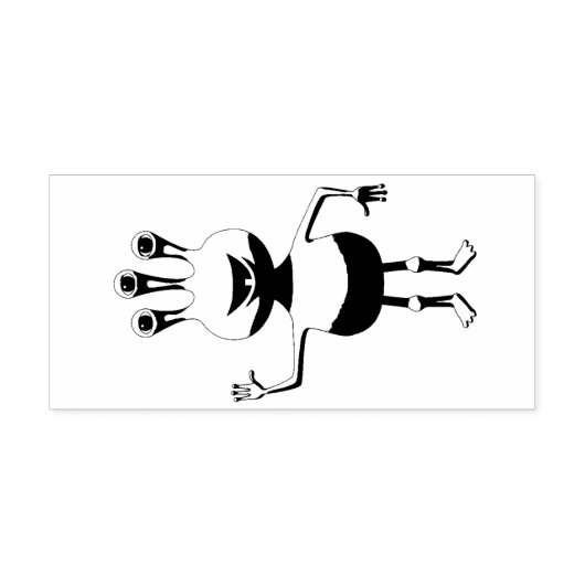 Cartoon Alien Rubber Stamp Rubberstempel (Afrduk)