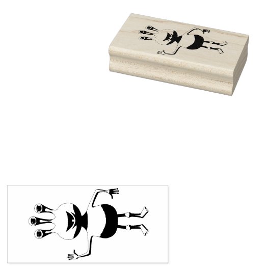 Cartoon Alien Rubber Stamp Rubberstempel (Gestempeld)