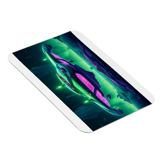 Cartoon Alien Spaceship Magneet (Rechterzijde)